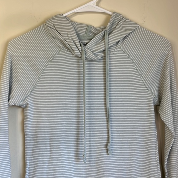 Eddie Bauer Green & White Striped Cotton Hoodie Size XS - Picture 2 of 7